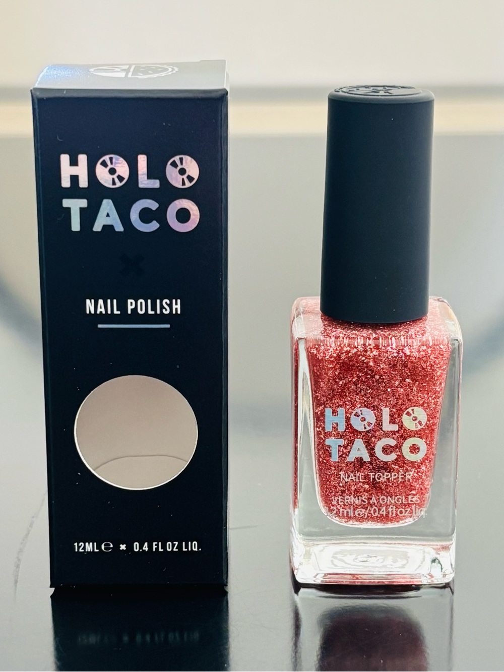 Holo Taco Rose Gold Flake Taco Nail Topper